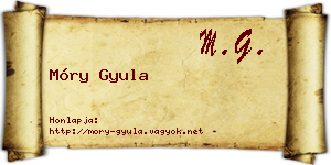 Móry Gyula névjegykártya